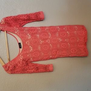 Salmon colored BEBE dress